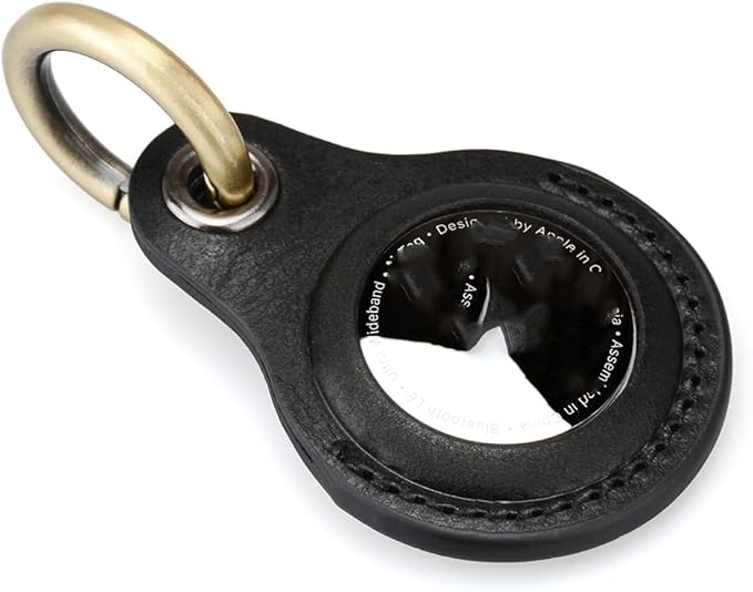 Tusks Land Genuine Leather for AirTag Holder, Compatible with Apple AirTag, Anti-Loss Tracker Case for Dogs, Cats, Pets, Keys, Bags, Luggage, Durable & Stylish Accessory