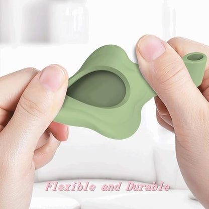 MC Fashion 3 Pack AirTag Holder for AirTag, Cute Flower Soft Silicone Protective Keychain Cover for Kids, Pets, Backpacks (Yellow+Mint+Matcha Green)