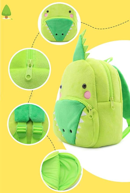KISSOURBABY 3D Cute Cartoon Little Plush Baby Backpack Baby Toy Bag(Crocodile)