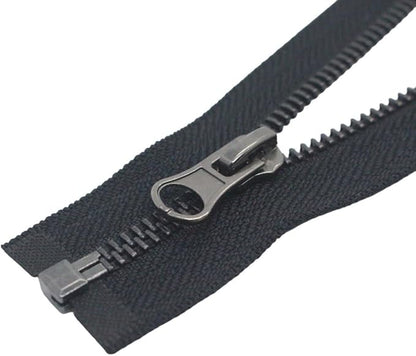 YaHoGa 2PCS #5 28 Inch Black Nickel Separating Jacket Zipper Metal Zippers for Jackets Sewing Coats Crafts (28" Black Nickel)