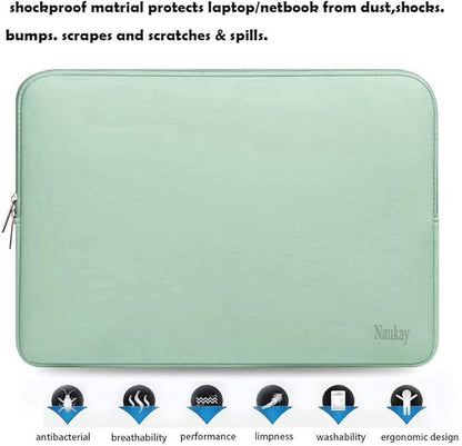 15.6 Inch Laptop Case, Resistant Neoprene Notebook Computer Pocket Case/Tablet Briefcase Carrying Bag Compatible for Asus Fujitsu HP Sony Toshiba - (LightBlue)