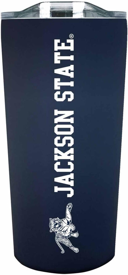 Campus Colors NCAA Stainless Steel Tumbler perfect for Gameday - 18 oz - Double Walled - Keeps Drinks Perfectly Insulated (Jackson State University - Navy)