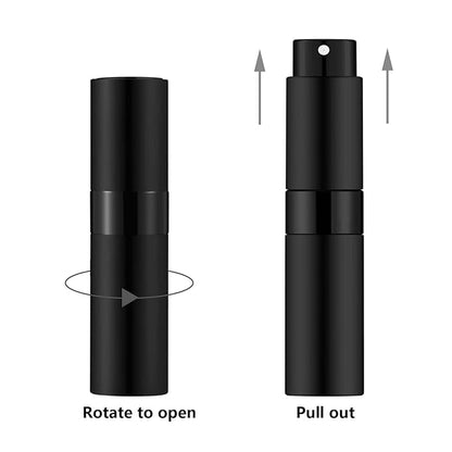 Lil Ray 8ml/30pcs Portable Mini Perfume Atomizer, Refillable Empty Small Spray Bottle for Travel, Twist Type Pocket Cologne Sprayer(Matte Black)