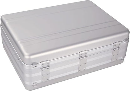 Metal Briefcase for Men, Locking Aluminum Case for Valuables, Gun Display Box, Cash Case, with Removable Foam