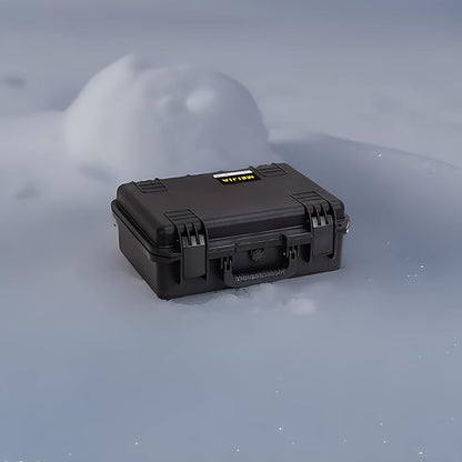 MEIJIA Premium Waterproof Hard Compact Camera Case with customizable fit foam,Full Protection with Light&Convenient Design,18.3"x13.4"x6.7",Elegant Black