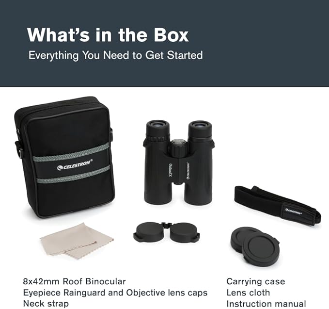Celestron - Outland X 8x42 Binoculars – Ideal for Birding and Outdoors – 42mm Objective Lenses – Wide 7° Field of View – BaK-4 Prisms – Multi-Coated – Waterproof and Fogproof