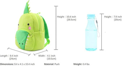 KISSOURBABY 3D Cute Cartoon Little Plush Baby Backpack Baby Toy Bag(Crocodile)
