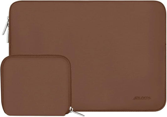 MOSISO Laptop Case 13.3 inch, 13-13.3 inch Laptop Sleeve Bag Compatible with MacBook Air/Pro 13/Pro 14 M5 M4 M3 M2 M1, HP Dell ASUS Lenovo, Neoprene Computer Sleeve Bag with Small Case, Caramel Brown