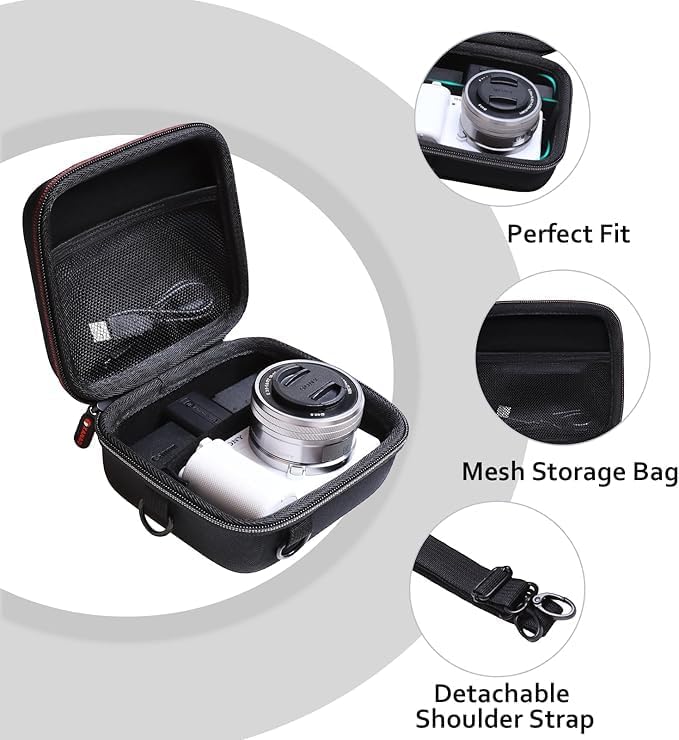 XANAD Hard Case for Sony a6400/a6700/a6100/a6000/ZV-E10/ZVE10 II/RX100 VII or Fujifilm X100VI / X100V Digital Camera (Black)