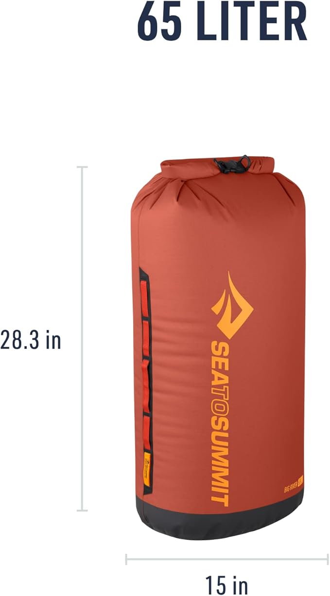 Sea to Summit Big River Dry Bag, Heavy-Duty Dry Storage, 65 Liter, Picante Red