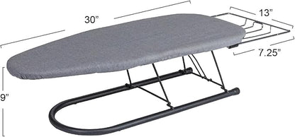 Household Essentials Tabletop Ironing Board with Iron Rest and Door Hanger | Compact Folding Ironing Station for Dorm Rooms, Apartments, and Small Spaces | 36.5"x12"