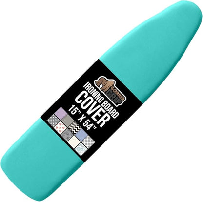 The Original GORILLA GRIP Ironing Board Cover and Pad, Silicone Coating, Thick Scorch Resistant Padding, Heavy Duty Iron Covers Standard Boards, Hook and Loop Fastener Strap, Quatrefoil, 15x54