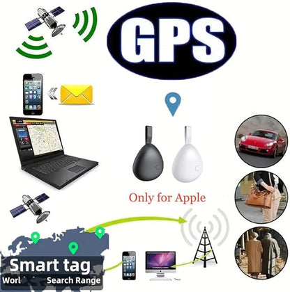GPS Tracker for Vehicles, Mini Tracking Device for Vehicles, Car Tracker Device Hidden No Subscription Work with Find My (iOS Only), Key Finder, for Kids, Dogs, Luggage, Bag (Black and White, 4 Pack)