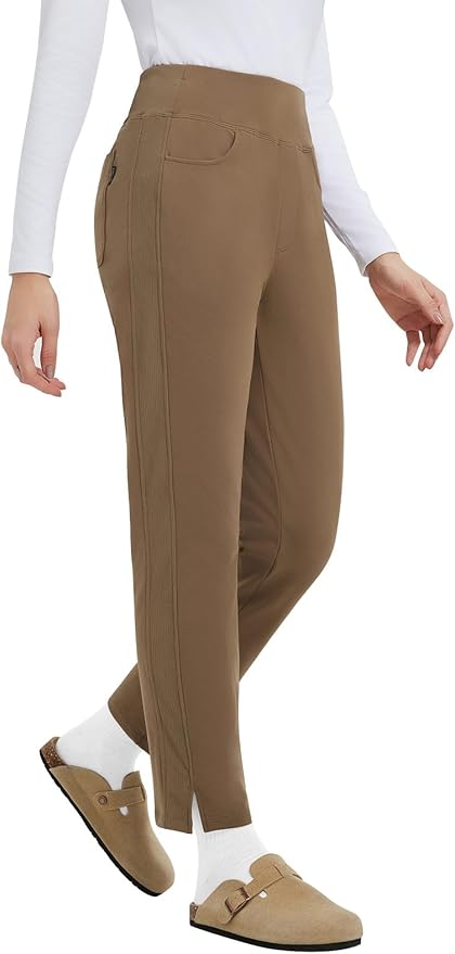 baleaf Women's Fleece Lined Pants Winter Thermal Travel Pants Water Resistant Cold Weather Golf Hiking Pockets Work