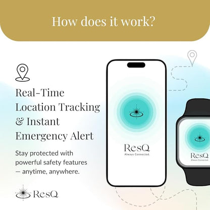 ResQ GPS Tracking Jewelry – Smart SOS Bracelet with One-Tap Alert, Live GPS Location Sharing, Voice Recording & Hidden Tracker for Personal Safety with 24×7 Live Human Assistance (Murin dark Blue)