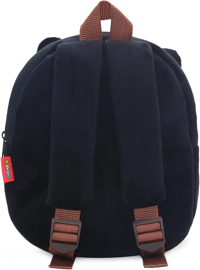 Cute Toddler Backpack,Cartoon Cute Animal Plush Backpack Toddler Mini School Bag for Kids Age 2-4 Years Old(Black Cat)