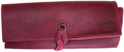 Hide & Drink, Leather Watch Roll Organizer Handmade from Full Grain Leather, Holds Up to 4 Watches, Easy Carry On Watchlover Storage (Sangria)