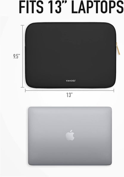 Vandel MacBook Air 13 inch Laptop Sleeve, Fits 13-13.3 inch Laptops: Neoprene MacBook Air & Pro Case, Chromebook, HP Soft Cover | Thin Computer Carrying Bag, Black Mac (M1 & M2) Pouch