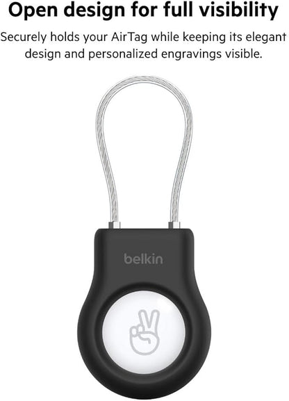 Belkin Secure Holder with Wire Cable for Apple AirTag, Black