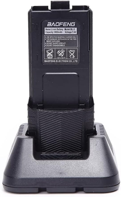Baofeng UV-5R Dual Band Two Way Radio Handheld Ham Radio Long Range Walkie Talkies Pack of 6 for Hiking Camping Hunting Skiing Trip(Black) with 3800mAh Battery