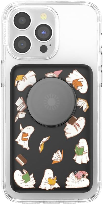 PopSockets PowerPack for MagSafe, Portable Phone Charger, Magnetic Wireless Portable Charger, 5000mAh, Halloween PopSocket - Spooky Book Club