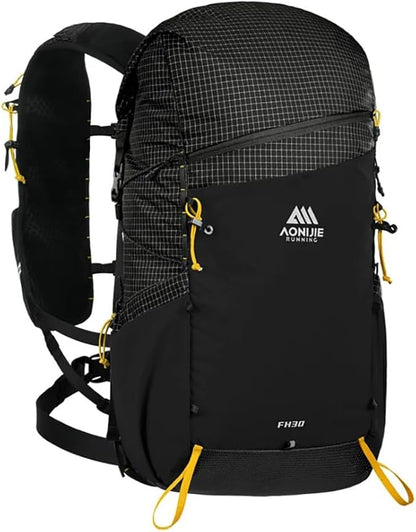 AONIJIE 30L Lightweight Hiking Backpack Waterproof Hiking Bag For Men Women Trail Running Camping Backpack Daypack (Black)