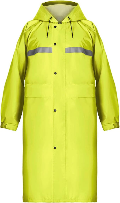 Coralrain Long Hooded Raincoat Safety Waterproof Emergency Rain Jacket Poncho for Men Women Adults