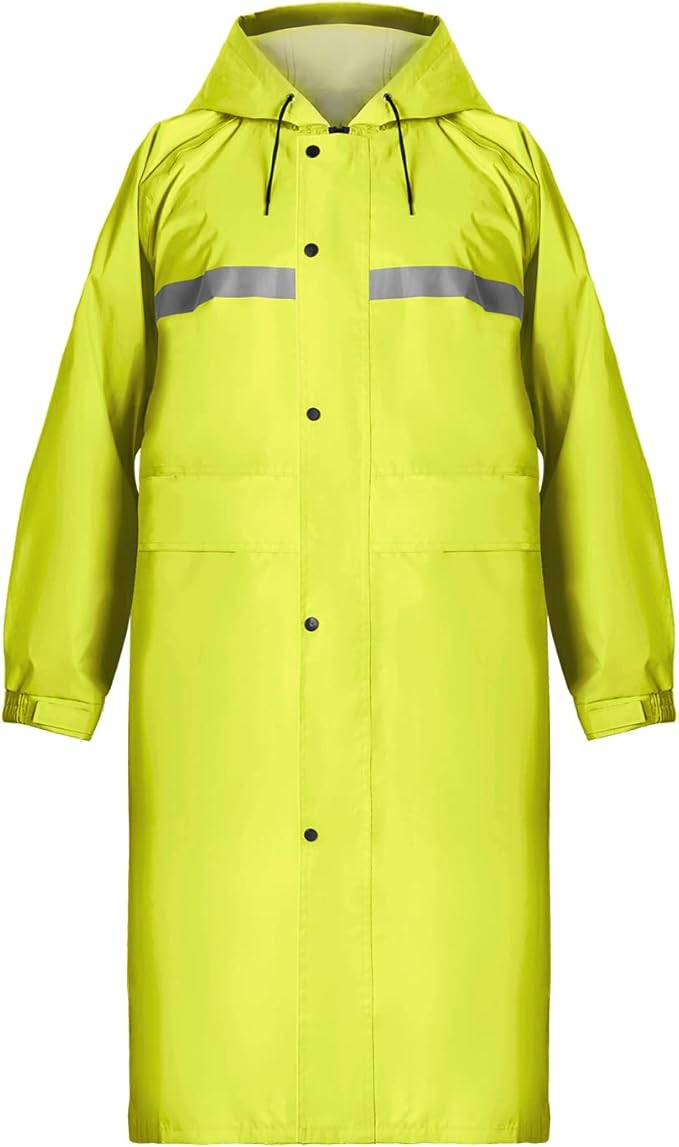 Coralrain Long Hooded Raincoat Safety Waterproof Emergency Rain Jacket Poncho for Men Women Adults