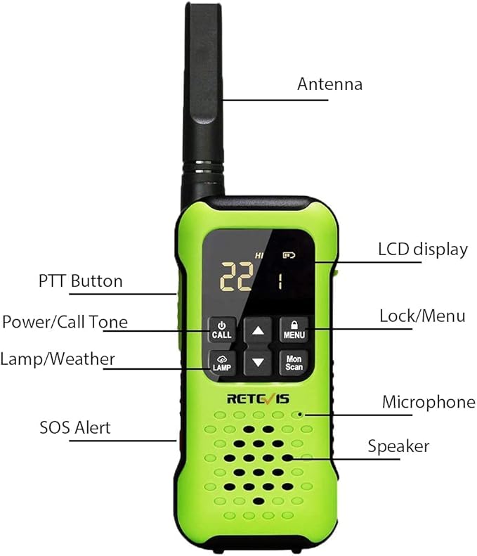 Retevis RT49P Waterproof Walkie Talkies, IP67 Portable FRS Two-Way Radios, Waterproof Floating Walkie Talkies for Adults, NOAA, Flashlight SOS, for Kayaking, Fishing, Hunting 4 Pcs