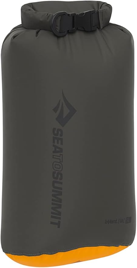 Sea to Summit eVac Dry Bag, Roll-Top Compression Sack, 5 Liter, Beluga Black