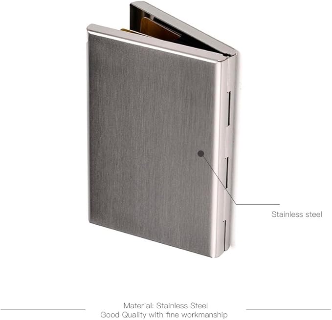 EASTNIGHTS RFID Credit Card Holder Stainless Steel Credit Card Wallet Business Card Holder for Women Men