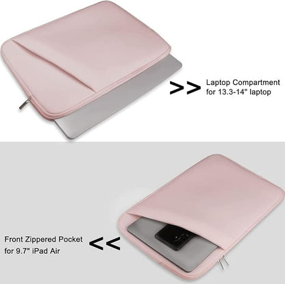 Laptop Case 14 inch, Durable Carrying Sleeve Bag Shockproof Protective Case Cover, Handbags Briefcase Laptop Bag Compatible with 14" MacBook Air/Pro HP Asus Lenovo Notebook Computer, Pink