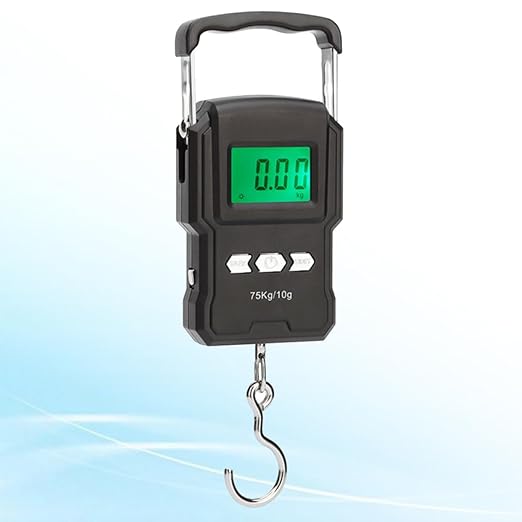 Digital Luggage Scale Handheld ABS Portable Weighing Balance with Metal Handle and Backlit LCD Display for Travel Suitcases and Fishing Black