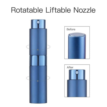 LISAPACK 8ML Atomizer Perfume Spray Bottle for Travel, Empty Refillable Cologne Dispenser, Portable Sprayer (Blue)
