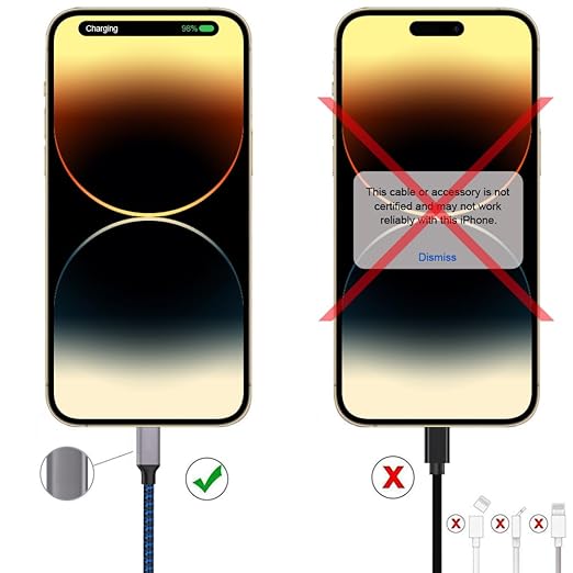 TAKAGI for iPhone Charger, [MFi Certified] Lightning Cable 3PACK 3FT Nylon Braided USB Charging Cable High Speed Transfer Cord Compatible with iPhone 14/13/12/11 Pro Max/XS MAX/XR/XS/X/8/iPad(Blue)