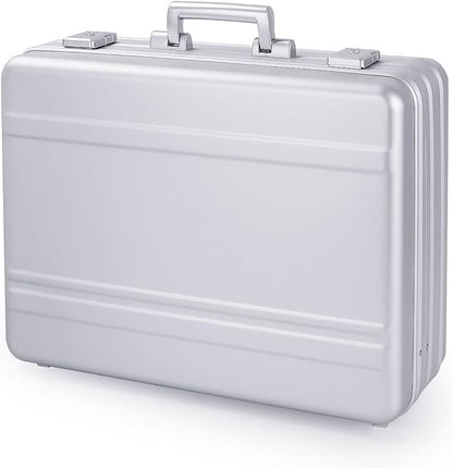 Metal Briefcase for Men, Locking Aluminum Case for Valuables, Gun Display Box, Cash Case, with Removable Foam