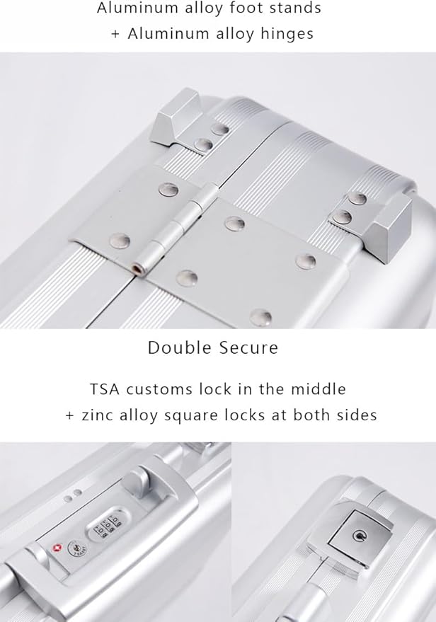 Small Briefcase 14.5X4.5X10.6 Inch Combination TSA Lock Metal Briefcase Aluminum Cash Case IPAD 14 Inch Notebook Case
