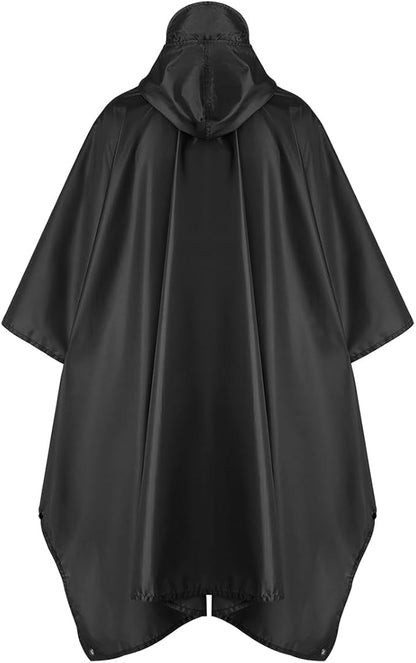 salamra Hooded Rain Poncho Waterproof Raincoat Jacket for Men/Women/Adults with Pocket