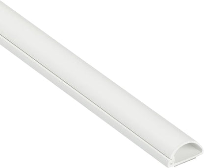 D-Line Half Round Cord Hider, Patented Cable Cover, Hide TV Wall Mount Wires, Raceway for Cords, Decorative Wire Covers, Paintable, Adhesive Cable Concealer, 1x 0.78in W x 0.39in H x 39in L,White
