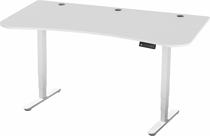 VIVO Electric 63 x 32 in Dual Motor Standing Desk, Memory Height Adjustment, 2B Series, White Top White Frame, DESK-KIT-2W1W