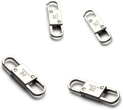 Mizeer 2 Size Clip Theft Deterrent - Anti Theft Zipper Clips Keep Zipper Closed - Silver for Backpacks, Purses (4pcs)