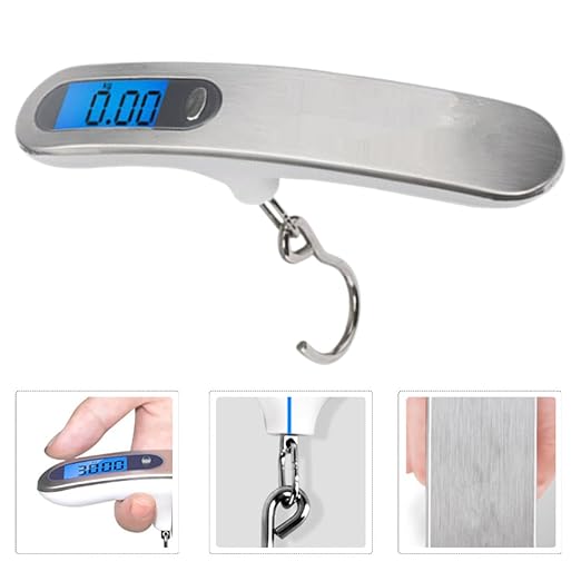 Digital Stainless Steel Luggage Scale Portable Electronic Hanging Weighing Scale with Hook for Travel Bags and Suitcases