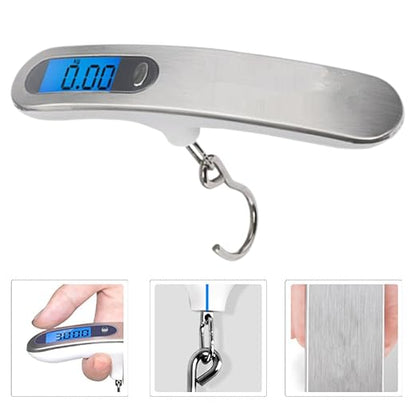 Digital Stainless Steel Luggage Scale Portable Electronic Hanging Weighing Scale with Hook for Travel Bags and Suitcases