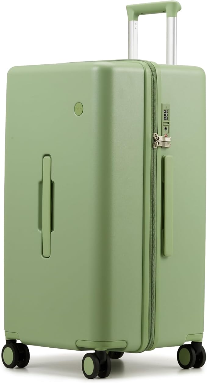 mixi 26'' Max Trunk Luggage Large Checked Luggage PC Hard Shell Rolling Travel Suitcases with Spinner Wheels & TSA Lock, Avocado Green