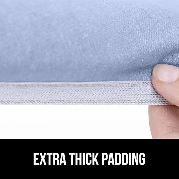 GORILLA GRIP The Original Ironing Board Cover and Pad, Silicone Coating, Thick Scorch Resistant Padding, Heavy Duty Iron Covers Standard Boards, Hook and Loop Fastener Strap, Blue, 15x54