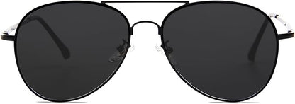 SOJOS Classic Aviator Sunglasses for Women Men Metal Frame Spring Hinges SJ1030
