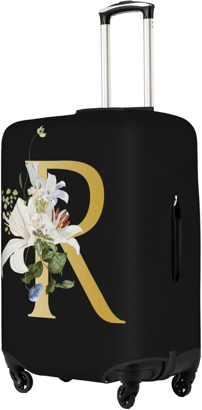 Decorative R Suitcase Protectors Elastic Washable Luggage Covers With Concealed Zippers For 18-32 Inch Luggage (Size S: Fits 18-21 Inch)
