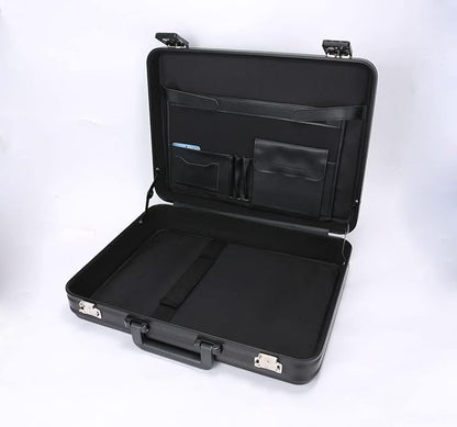 Aluminum Money Briefcase for Cash Metal Case for Men Business Attache Hardside Case Combination TSA Locks with Foam