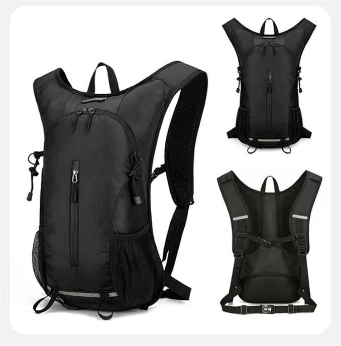 25L Ultralight Lightweight Waterproof HikingBackpack Foldable Travel Camping Hiking Outdoor Sports Backpack Daypack with reflective strips(black)