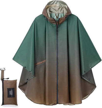 Fashion Hooded Rain Poncho Waterproof Raincoat Jacket with pocket for Women/Men/Adult